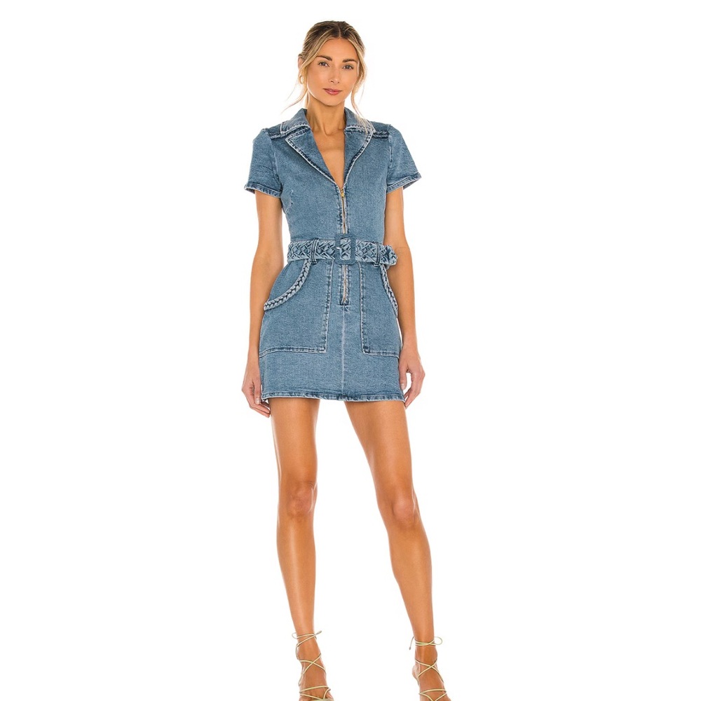 Show Me Your MuMu Outlaw Blue Denim Mini Dress